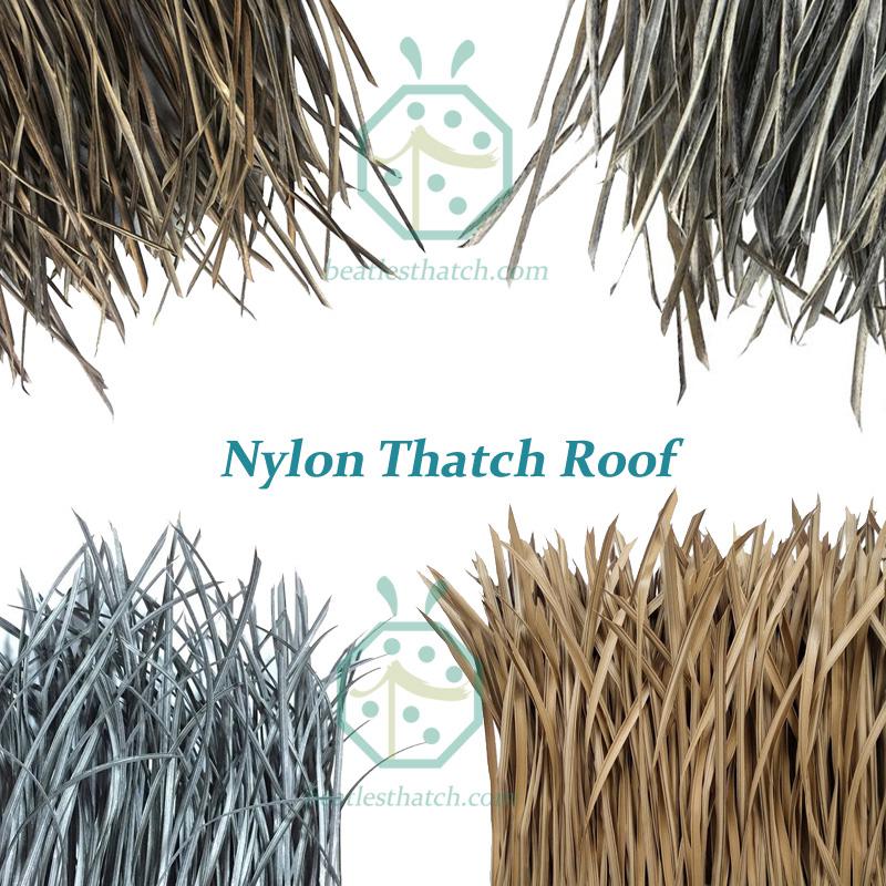 long lifespan fluffy looking nylon thatched roof tiles