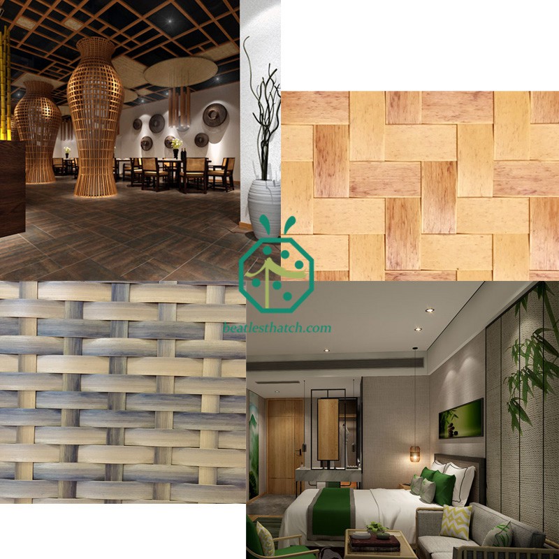 Plastic rattan woven mat for hotel and restaurant interior decoration
