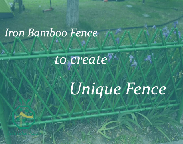 Iron bamboo fence for privacy screen in backyard garden