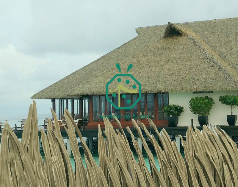 Synthetic beach waterfront garden gazebo palm thatch roof