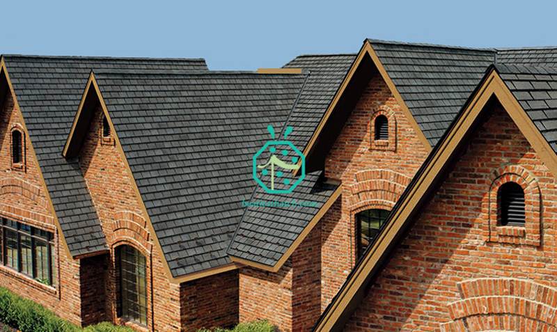 Replace ashphalt shingles with plastic palm leaf roof panel
