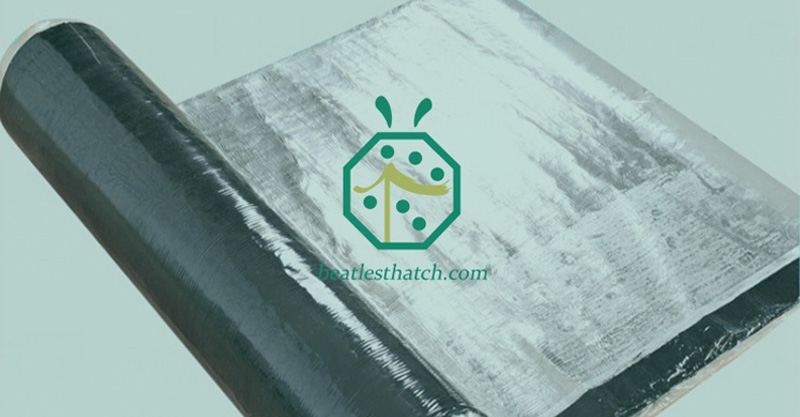 Asphalt waterproof membrane for tiki hut synthetic thatch roof installation