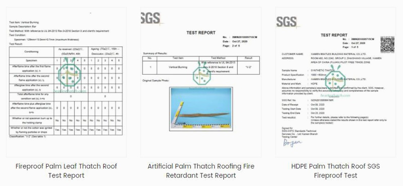 Báo cáo thử nghiệm chống cháy của SGS cho gạch lợp tổng hợp ở Trung Quốc