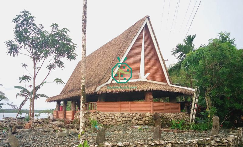 West Pacific Oceania Countries Synthetic Fireproof Palm Thatch Roofing Project