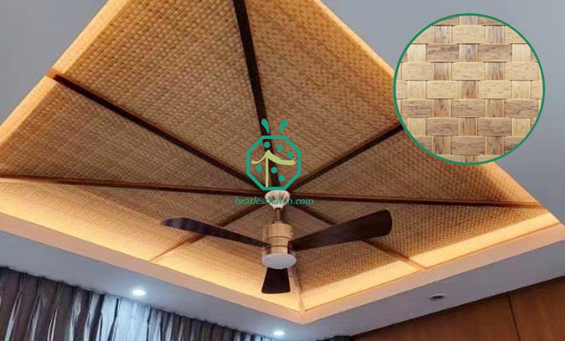 Plastic bamboo skin matting for hotel guest bedroom ceiling lining decoration