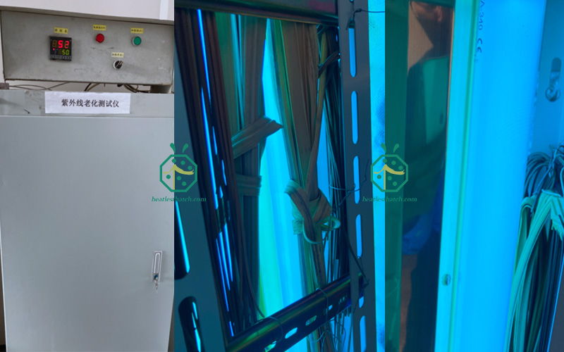 UV retardant test equipment for our artificial palm tree roof