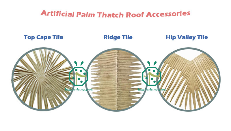 Đầy đủ phụ kiện lắp đặt giải pháp lợp mái viva palm thatch