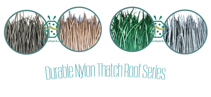 Artificial nylon thatch tiles for palapa roof repairs