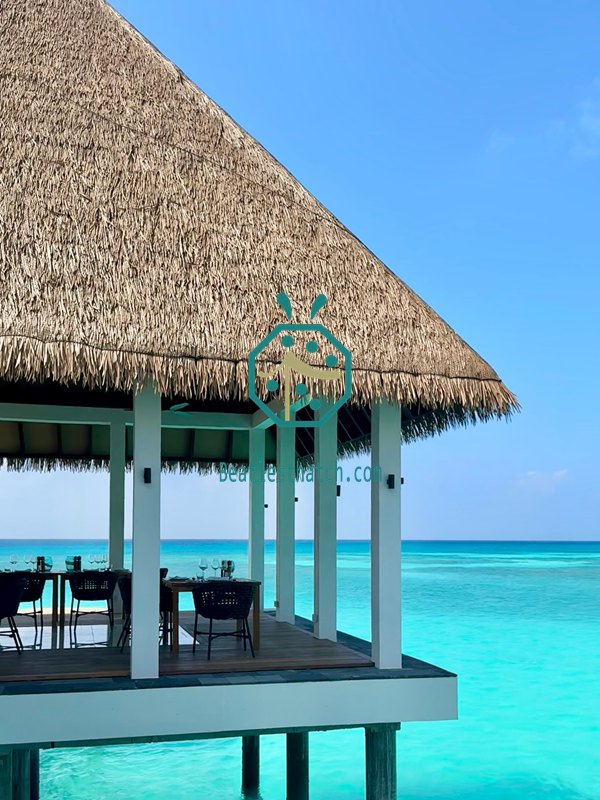 Synthetic Palm & Cadjan Thatch Roof Finish in Maldives Resort #
