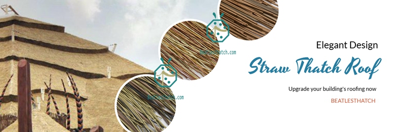 Various Styles of Artificial Fiber Resin Straw Thatch Tiles for Resort Lodge Buildings
