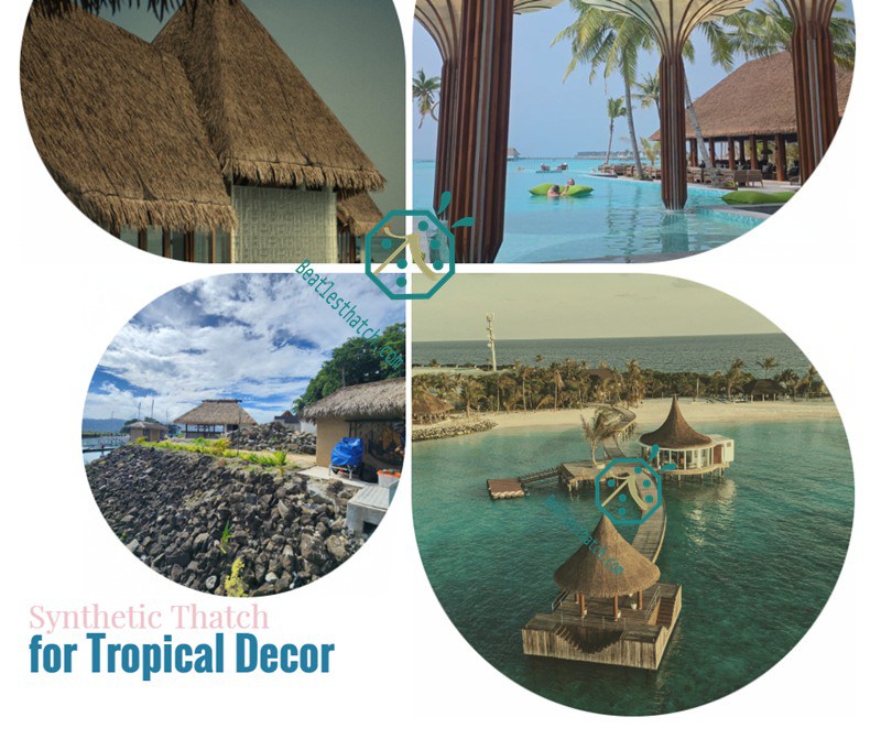 Charming use of synthetic thatch roof products on thatched houses Charming use of synthetic thatch roof products on thatched houses