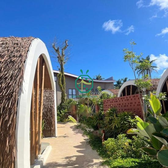 Resort Hotel Tiki Hut Synthetic Thatch Roofing New Caledonia