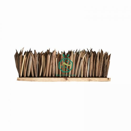 Artificial thatch eave tile for garden shed